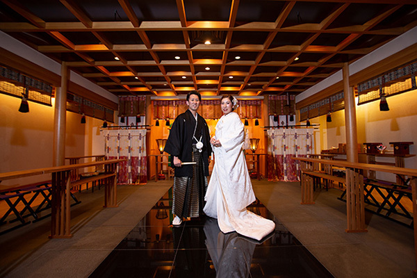 静岡市・富士市・沼津市の結婚式プロデュースと無料式場紹介の「はなといろ」の和婚の写真・ホテルアソシア静岡の本格神殿で神前式